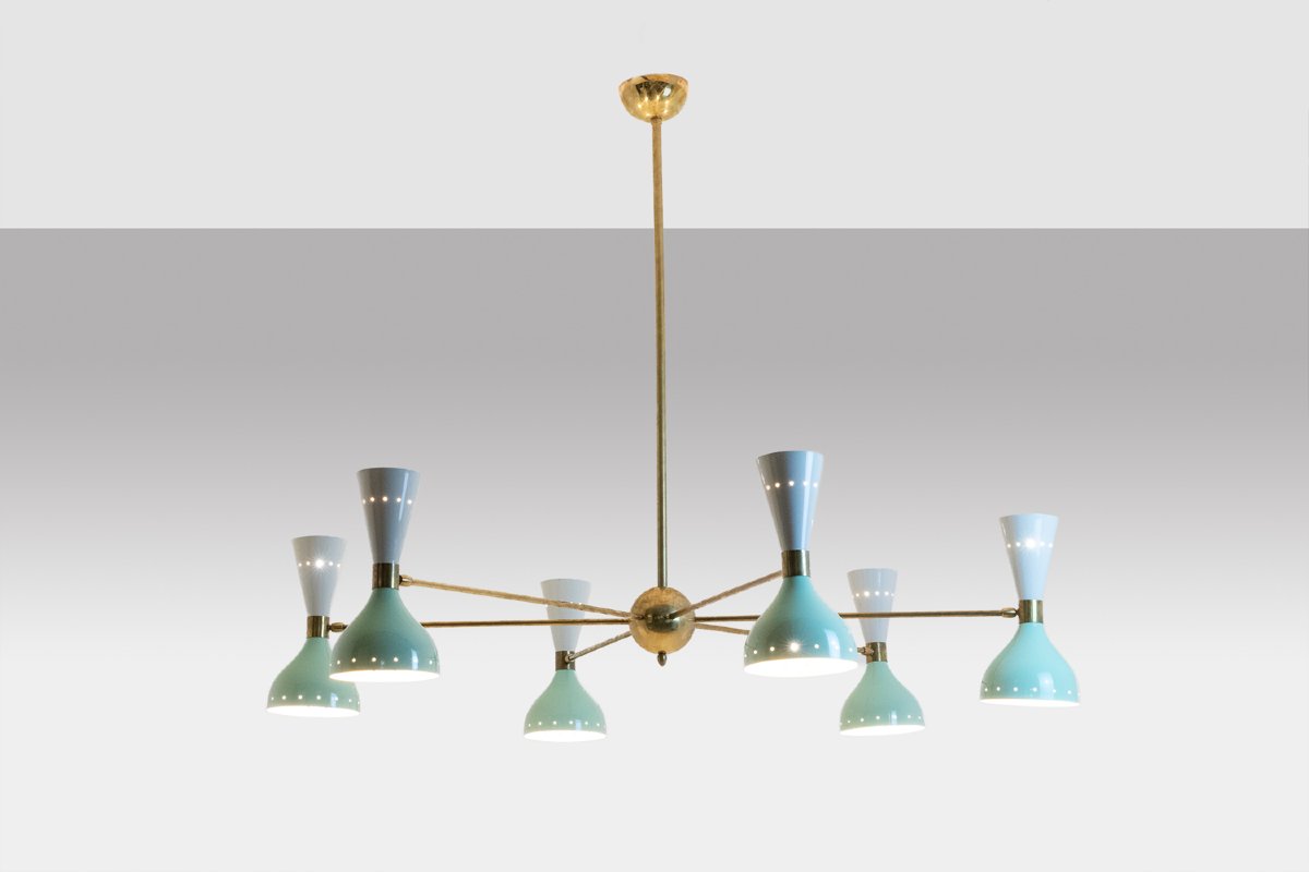 Lustre rayonnant de forme diabolo à 12 lumières. Contemporain. LS65891156T-photo-2