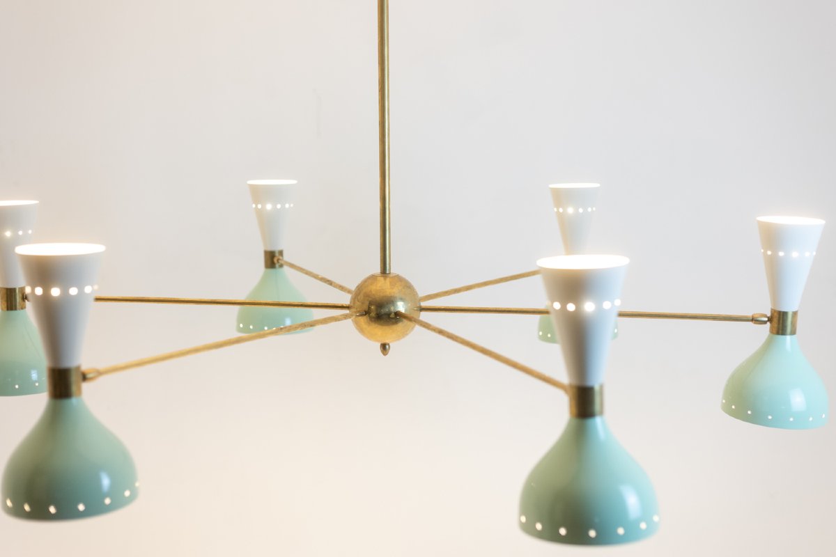 Lustre rayonnant de forme diabolo à 12 lumières. Contemporain. LS65891156T-photo-3