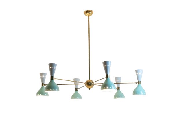 Radiant Diabolo-shaped Chandelier With 12 Lights. Contemporary. Ls65891156t