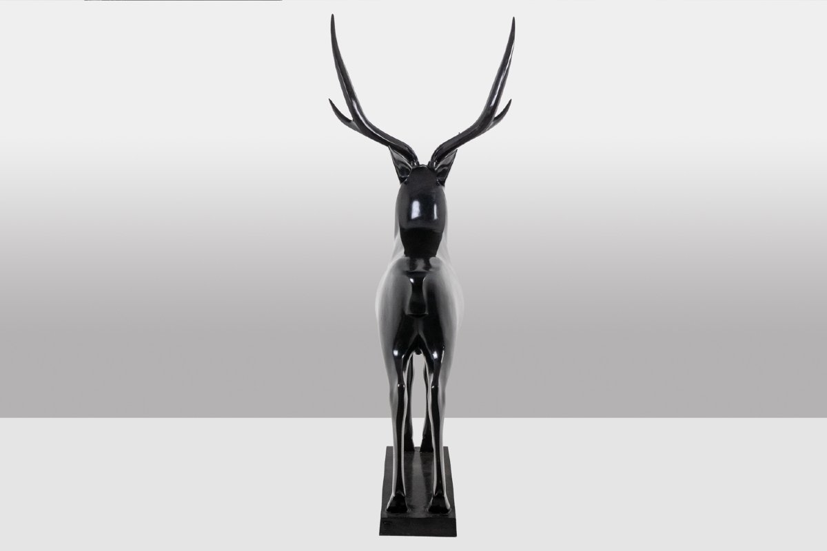François Pompon. Cerf, sculpture en bronze grandeur nature. Tirage 2006 LS659260003D-photo-3
