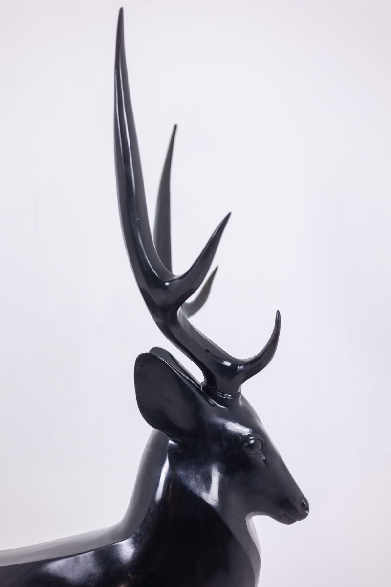 François Pompon. Cerf, sculpture en bronze grandeur nature. Tirage 2006 LS659260003D-photo-3