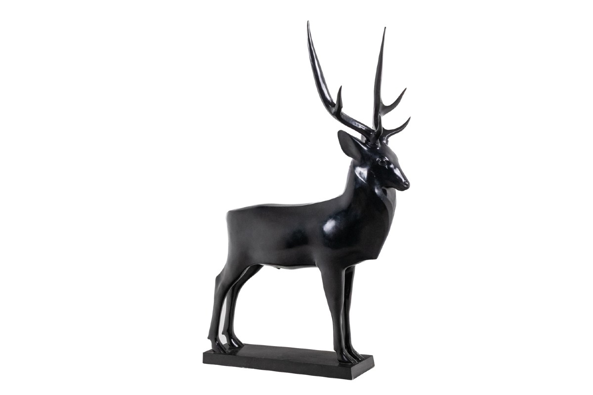 François Pompon. Cerf, sculpture en bronze grandeur nature. Tirage 2006 LS659260003D