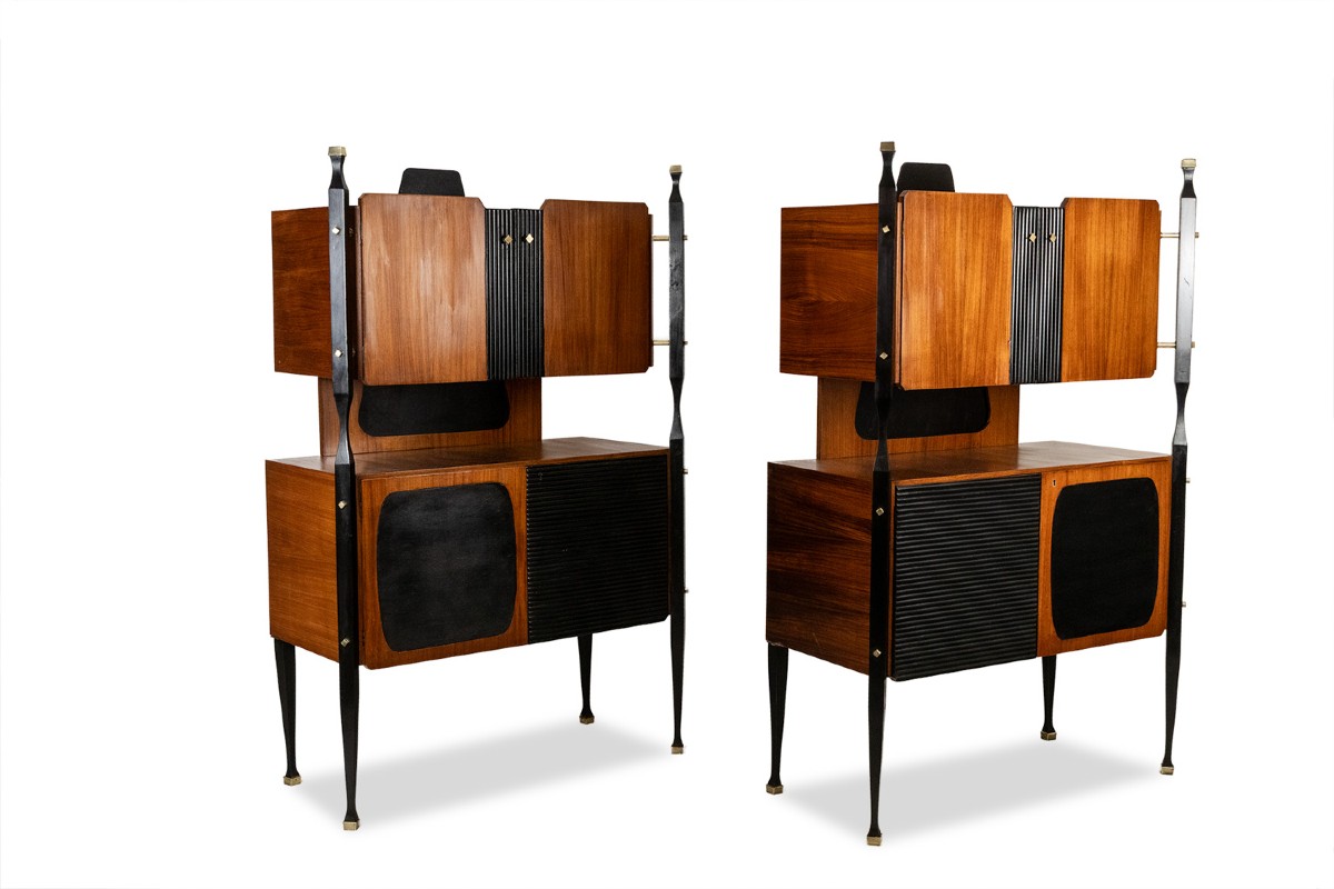 Pair Of Italian Teak Veneer Cabinets. 1960s. Ls65632009/2p
