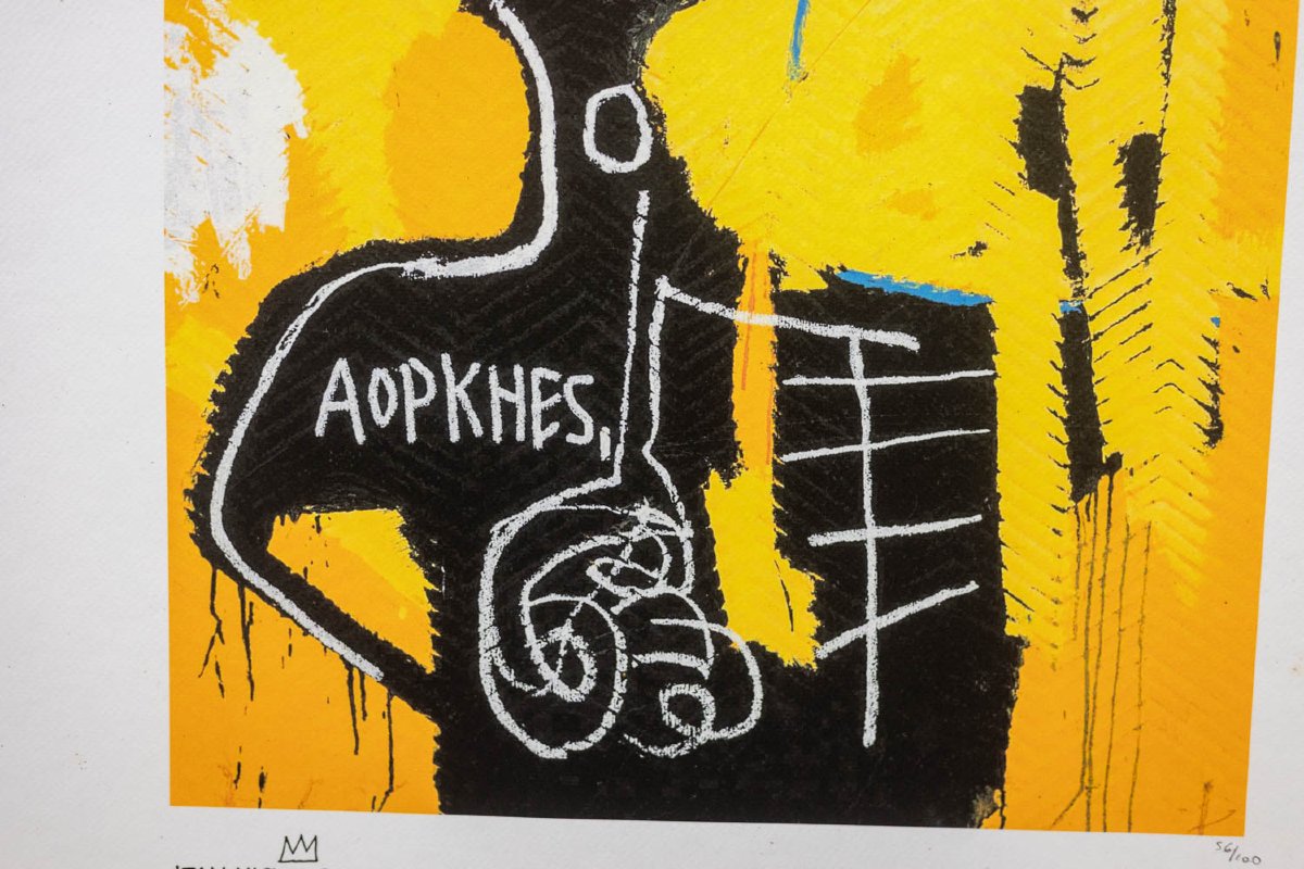 Jean-michel Basquiat. Numbered Color Silkscreen Print. 1990s. Ls6633j81/1-photo-1