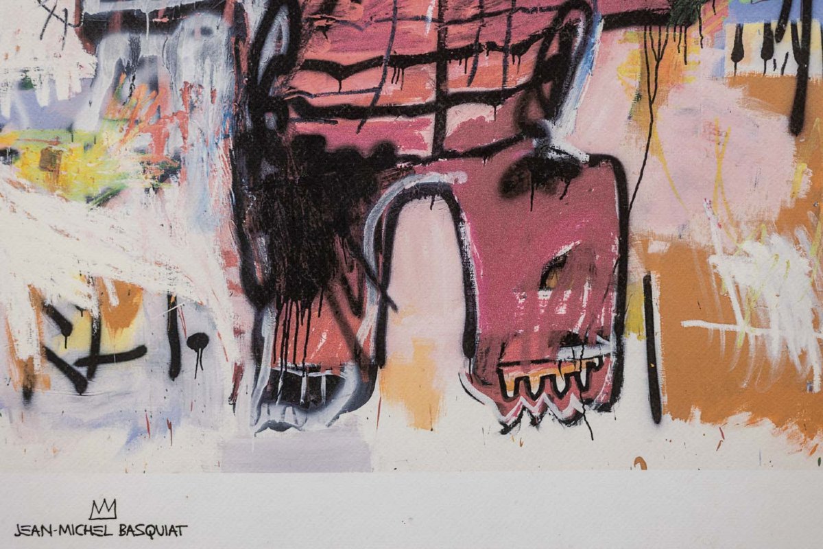 Jean-michel Basquiat. Numbered Color Silkscreen Print. 1990s. Ls6633m84/1-photo-1