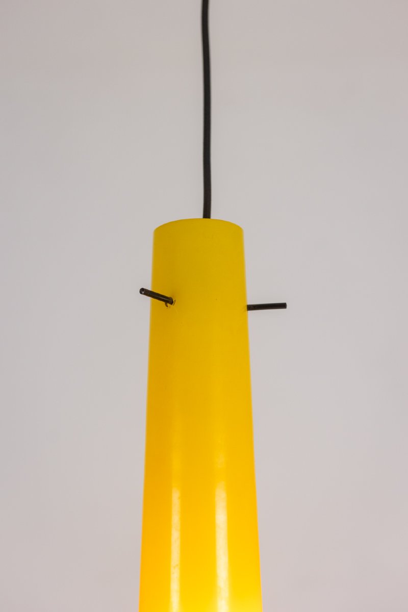 Pair Of Two-tone Yellow And White Glass Pendant Lights. 1960s Ls6481409p-photo-4