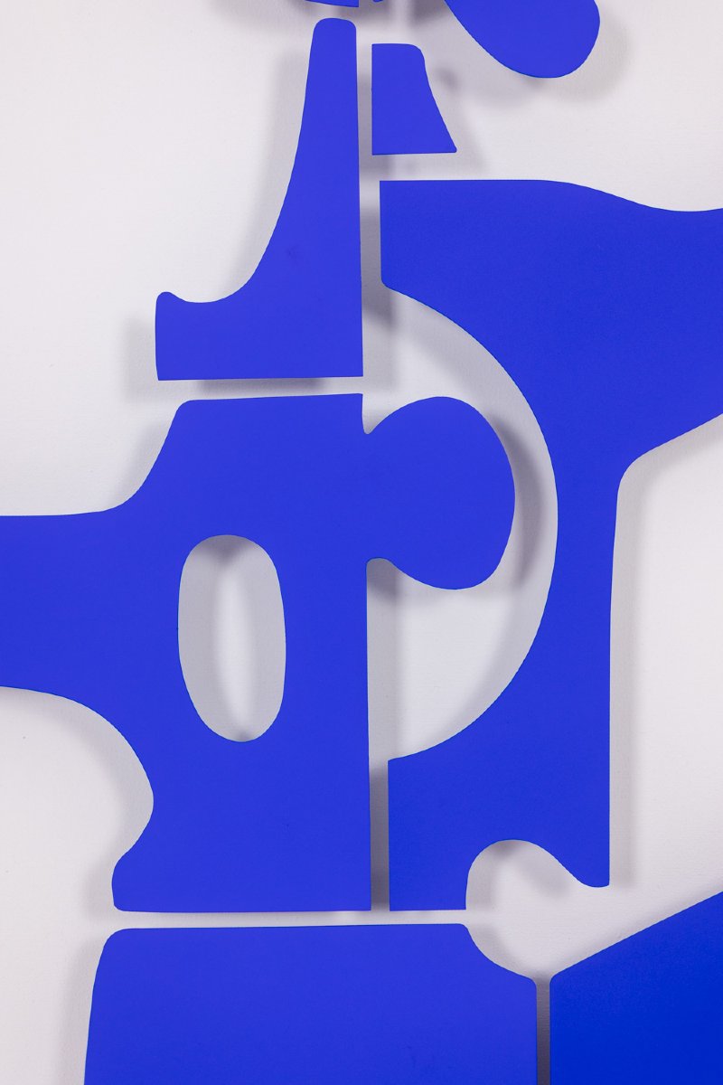 Antonine De Saint Pierre Blue Lacquered Metal Panel. Contemporary Ls65273363-photo-2