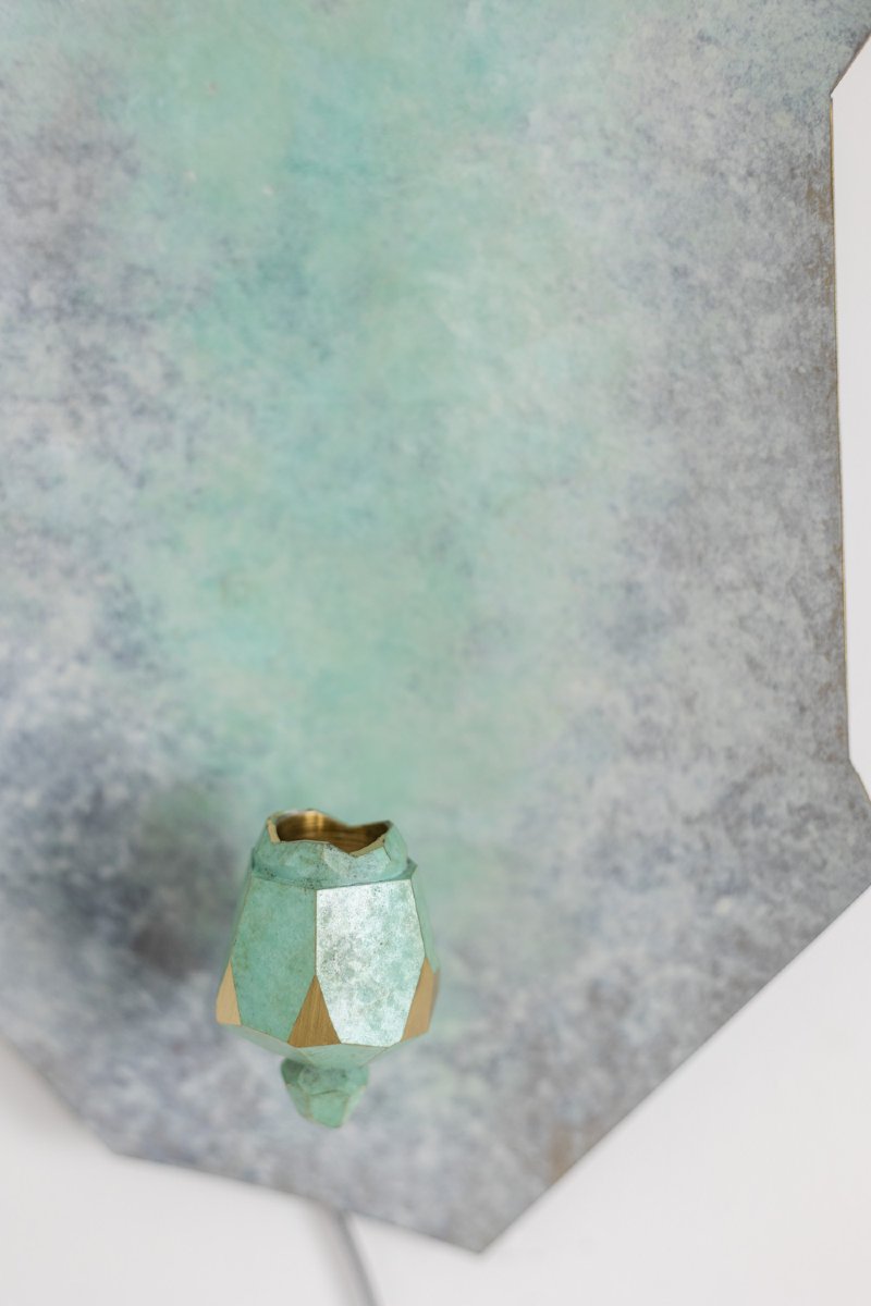 Pair Of Brass And Bronze Wall Sconces. Contemporary Artwork. Ls65321667-photo-4