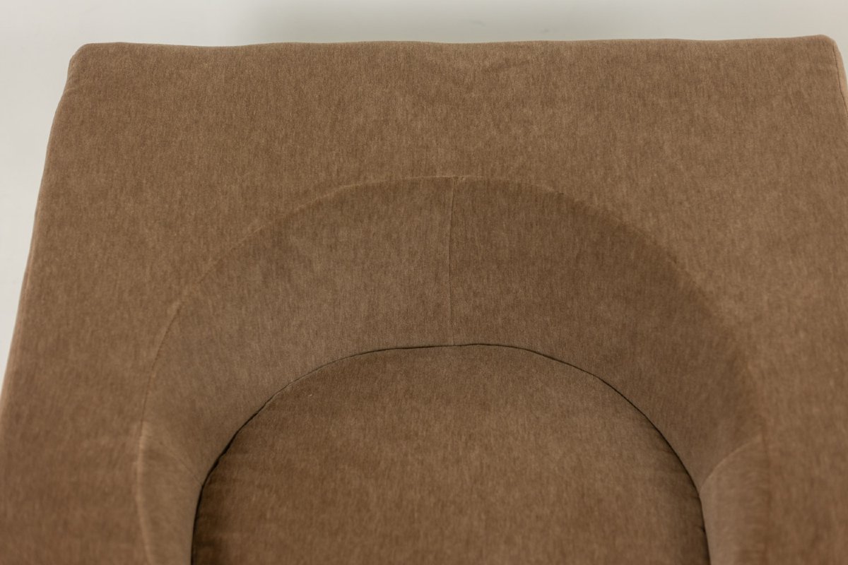 Paire de fauteuils cubiques en tissu mohair beige. Contemporains LS66542202-photo-4