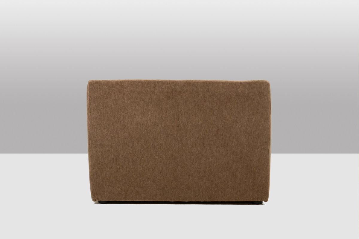 Paire de fauteuils cubiques en tissu mohair beige. Contemporains LS66542202-photo-6