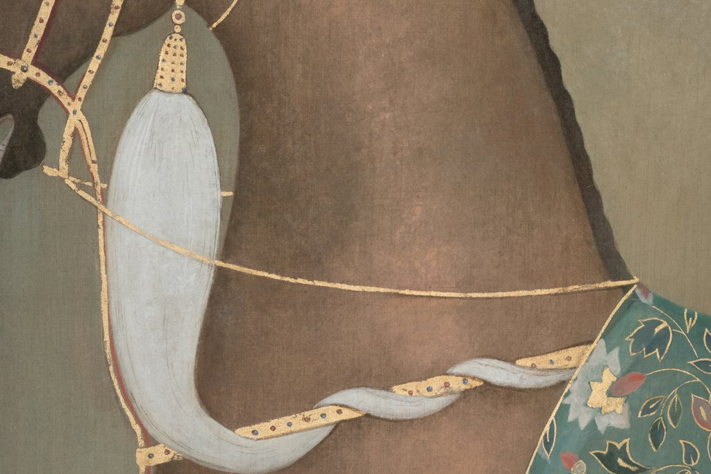 Painted Canvas Depicting An Indian Horse In Profile. Contemporary Work. Ls6505b1086-photo-2
