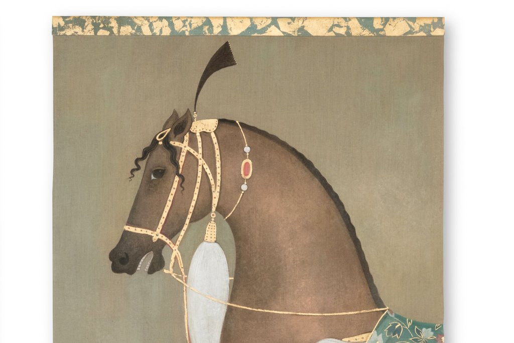 Painted Canvas Depicting An Indian Horse In Profile. Contemporary Work. Ls6505b1086-photo-3