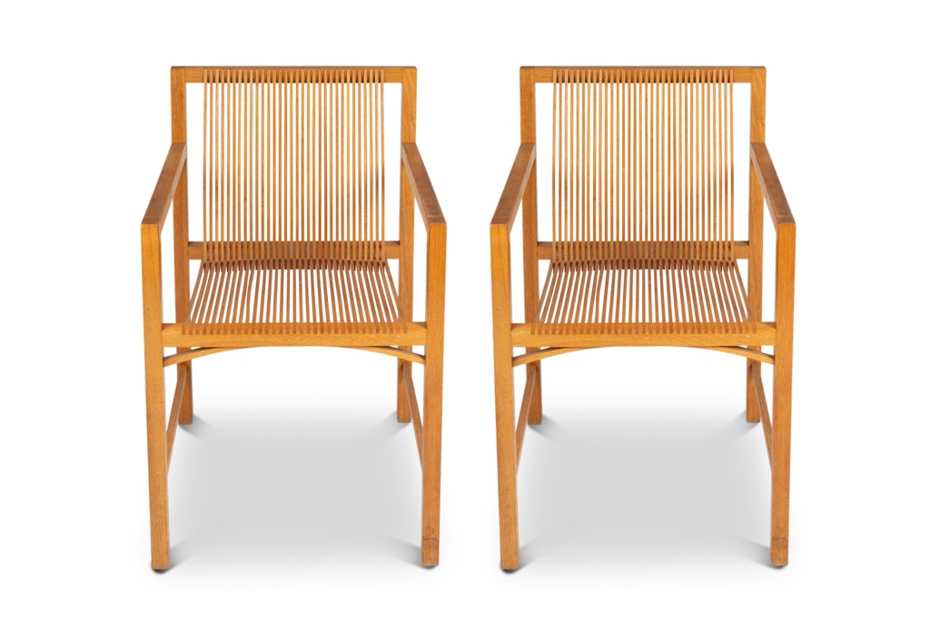 Ruud Jan Kokke. Pair Of Minimalist Oak Armchairs. 1980s Ls65251409/3p