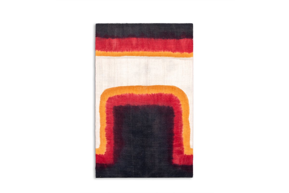 Triptych With Geometric Decoration In Woven Wool. Handcrafted, 20th Century Ls64873003m-photo-4