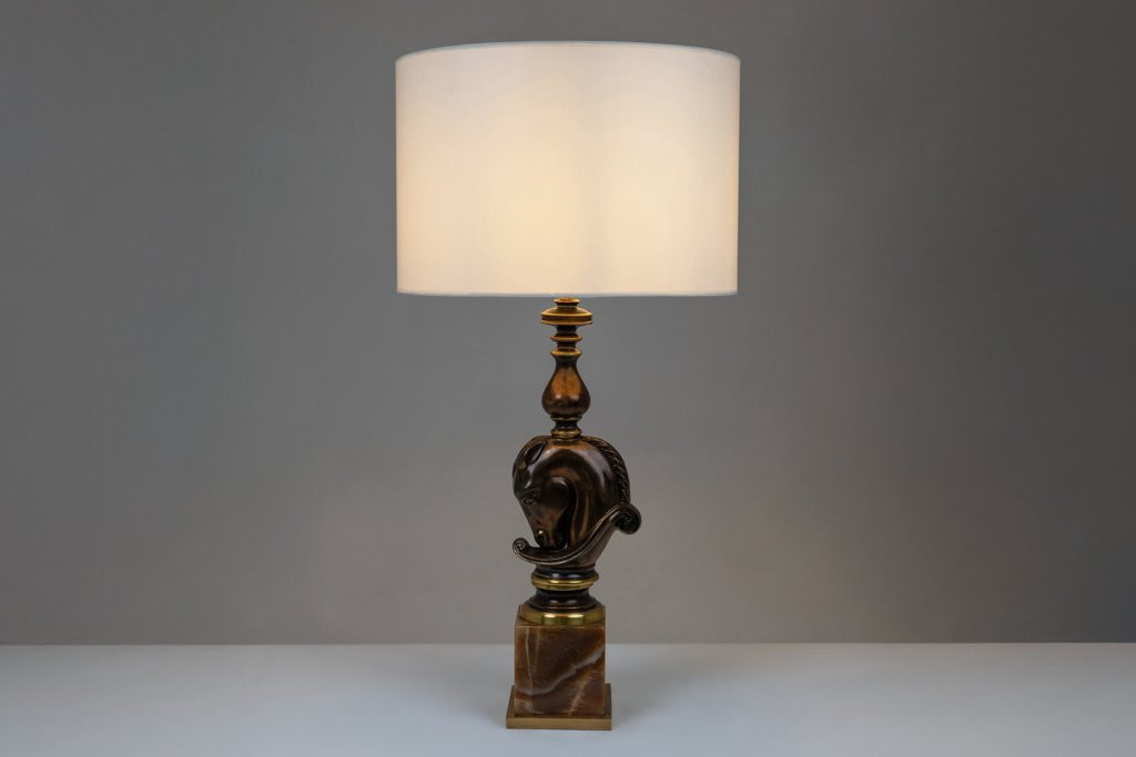 Maison Charles. Patinated Bronze Horse Bust Lamp. 1970s. Ls5311330-photo-2