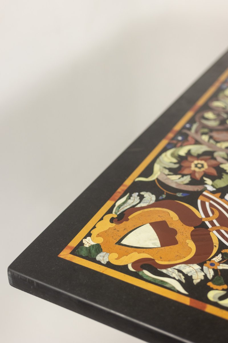 Table de salle à manger en « scagliola » et fer forgé. Années 50 LS66741001-photo-1