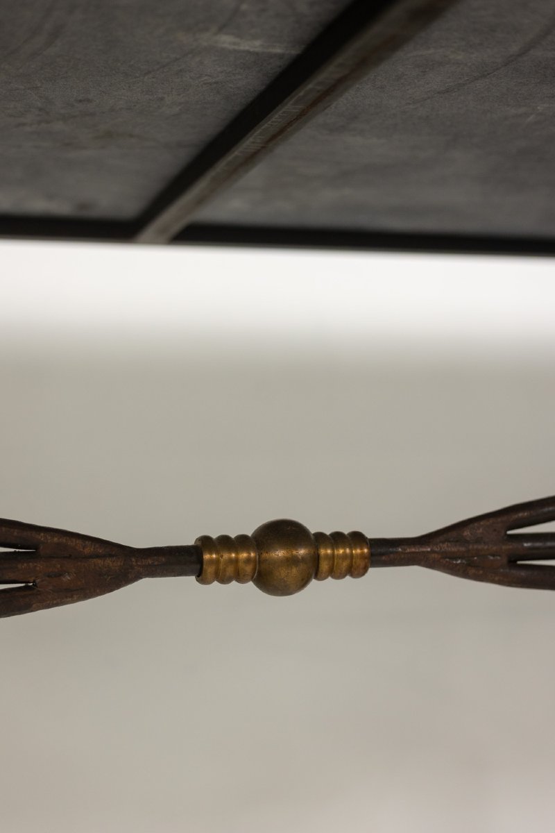 Table de salle à manger en « scagliola » et fer forgé. Années 50 LS66741001-photo-4