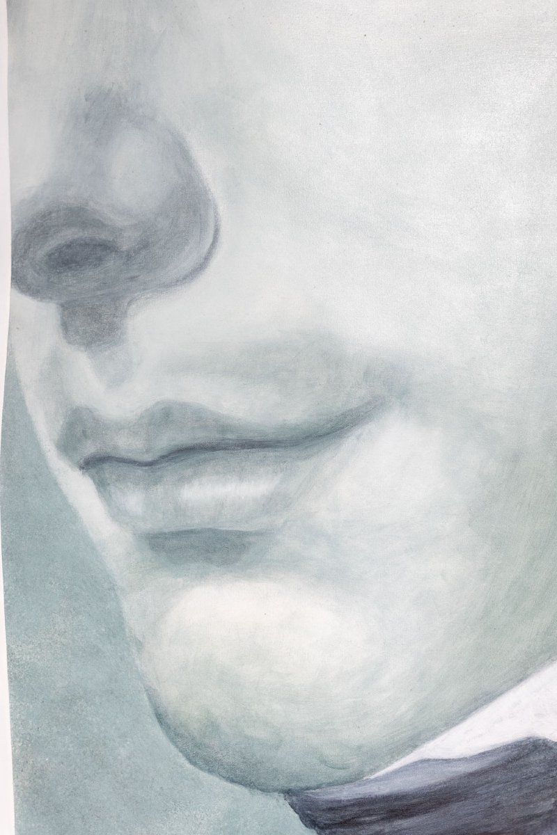 Evelyne Baget Detail Painted On Canvas After Girodet. Contemporary Ls66492003-photo-3