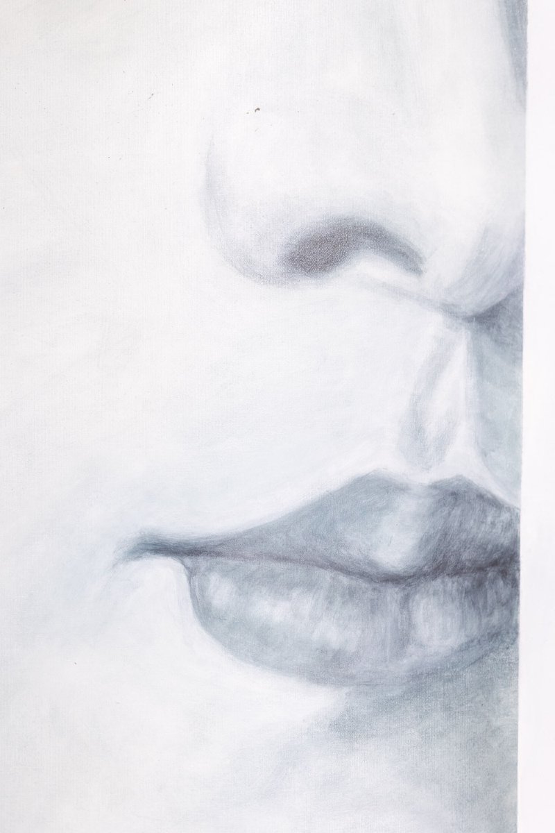 Evelyne Baget Painted Detail Of A Portrait Of A Young Woman. Contemporary Ls66502007-photo-3
