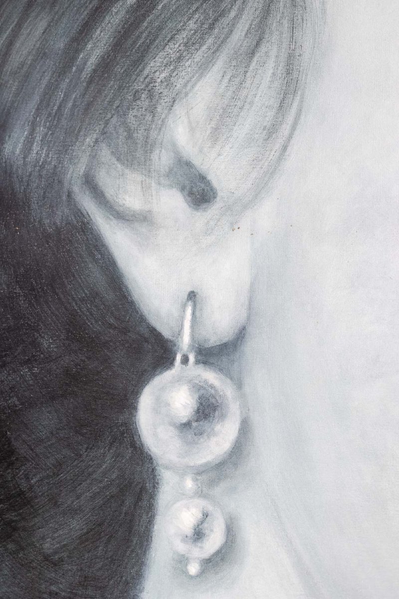 Evelyne Baget Painted Detail Of A Portrait Of A Young Woman. Contemporary Ls66502007-photo-2