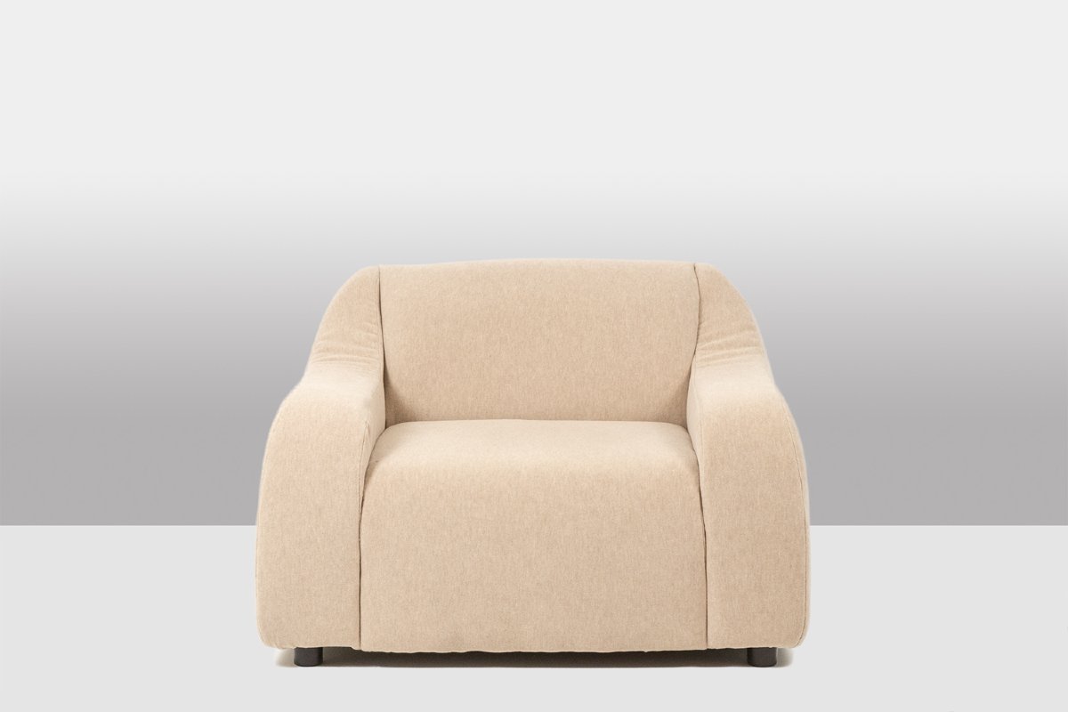 Paire de larges et confortables fauteuils en tissu beige.  Contemporains. LS66553005-photo-2