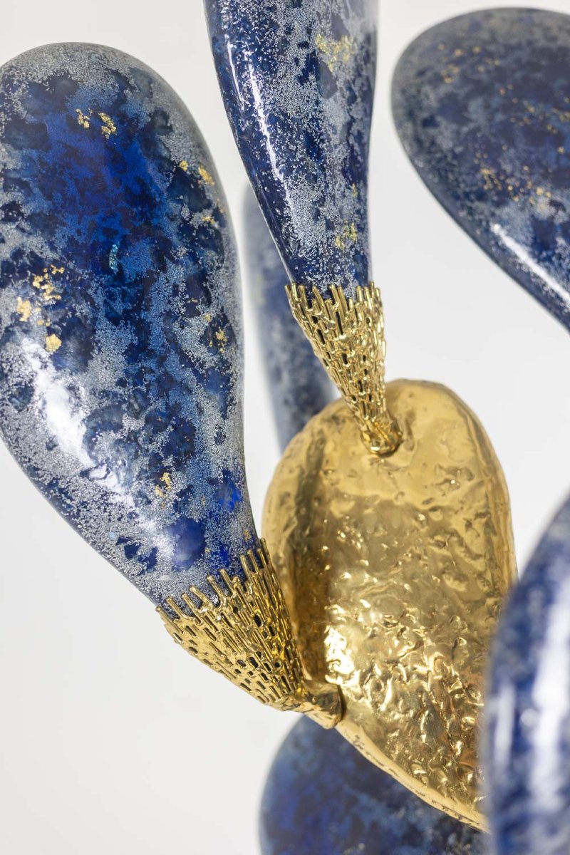 Jacques Duval Brasseur, Large Cactus Sculpture In Gilded Brass. 1992 Ls66193346-photo-6