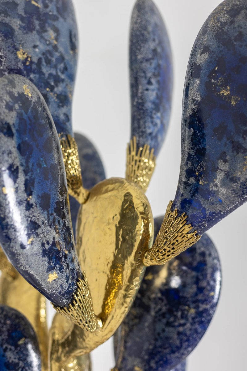 Jacques Duval Brasseur, Large Cactus Sculpture In Gilded Brass. 1992 Ls66193346-photo-7