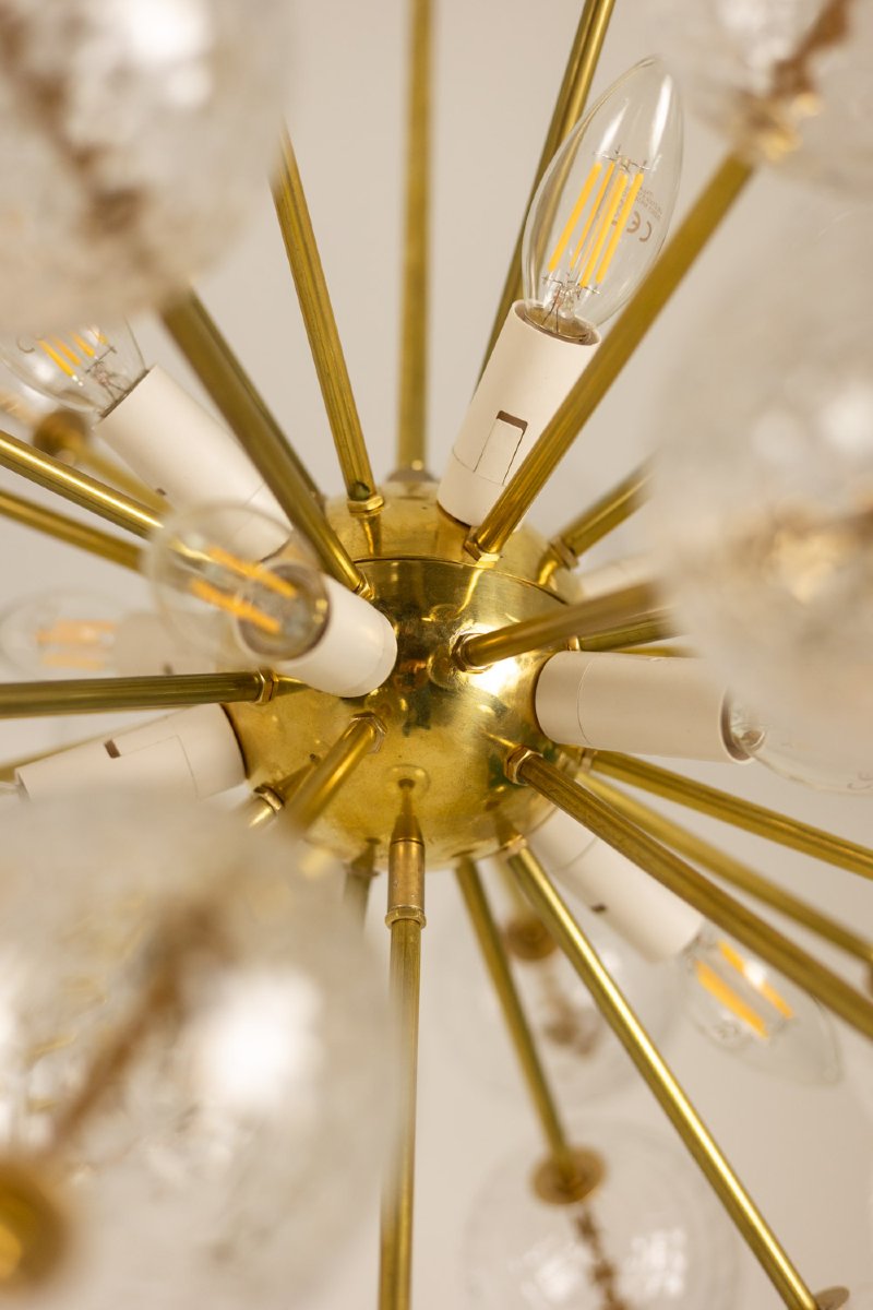 Kamenicky Senov, Published By. Pair Of Brass And Glass Chandeliers. Circa 1970. Ls66351603-photo-3