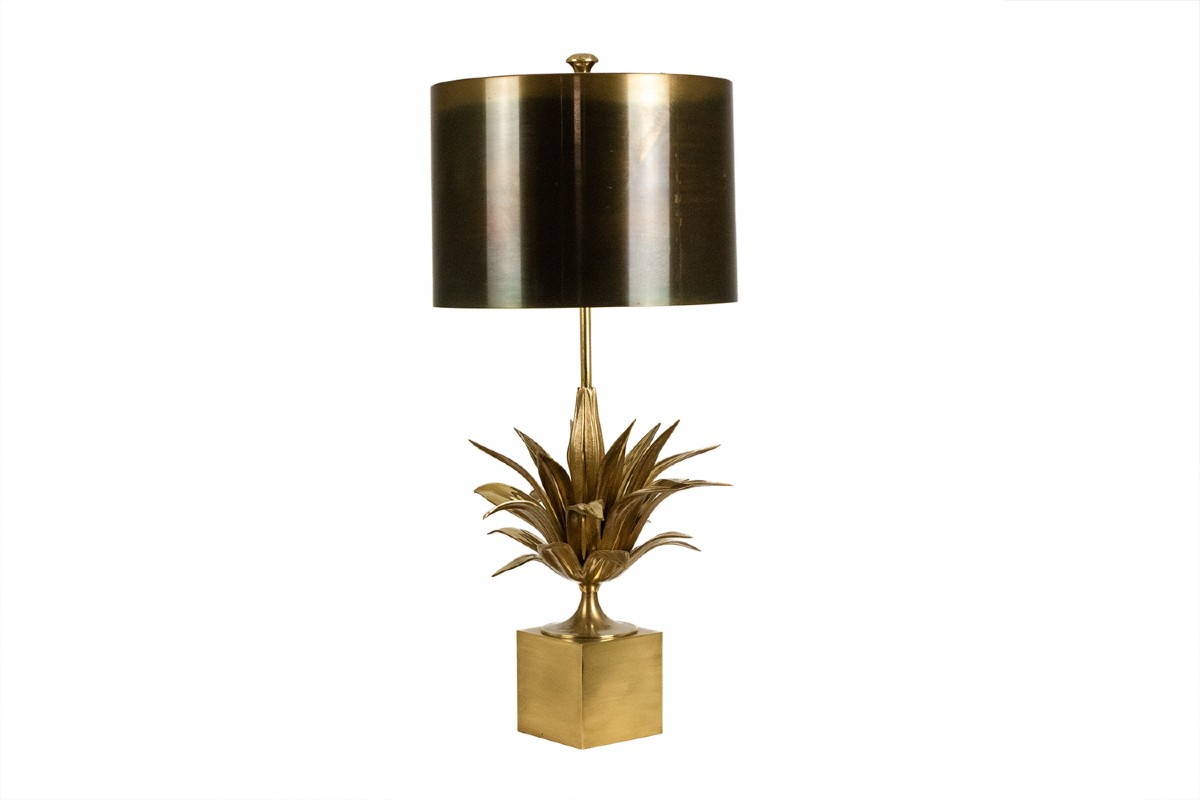 Maison Charles, “agave” Lamp In Gilded Bronze And Patinated Brass. 1970s Ls66051039