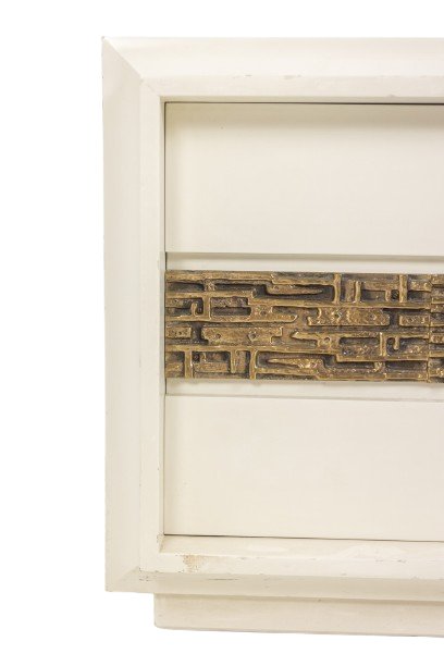 Luciano Frigerio Pair Of Lacquered Wood And Bronze Bedside Tables. 1970s Ls6359409-photo-2