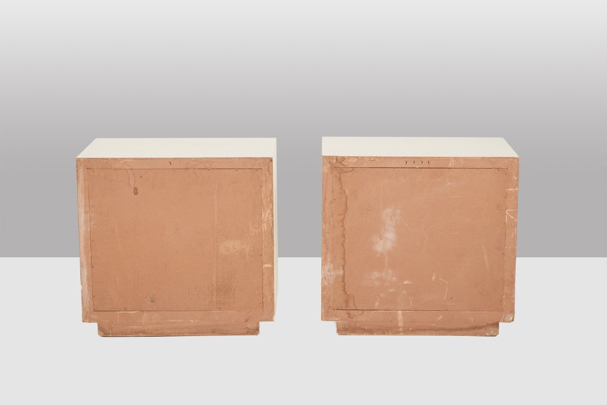 Luciano Frigerio Pair Of Lacquered Wood And Bronze Bedside Tables. 1970s Ls6359409-photo-7