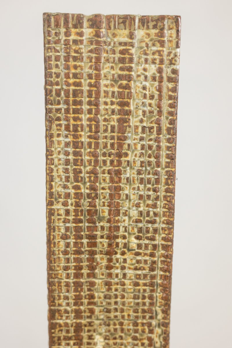 Vase de style Brutaliste en grès, à décor végétal. Année 1977. LS6708C-photo-3