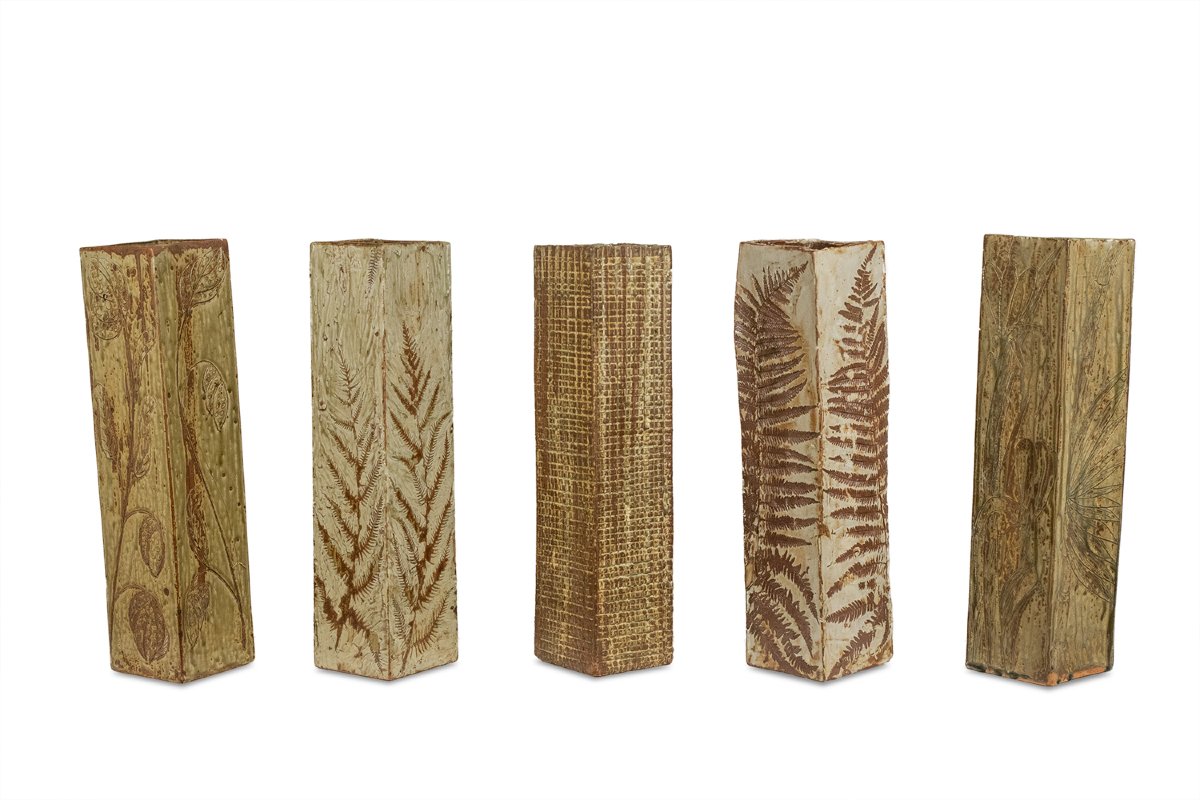 Brutalist-style Stoneware Vase With Plant Decoration. 1970s. Ls6708d-photo-3