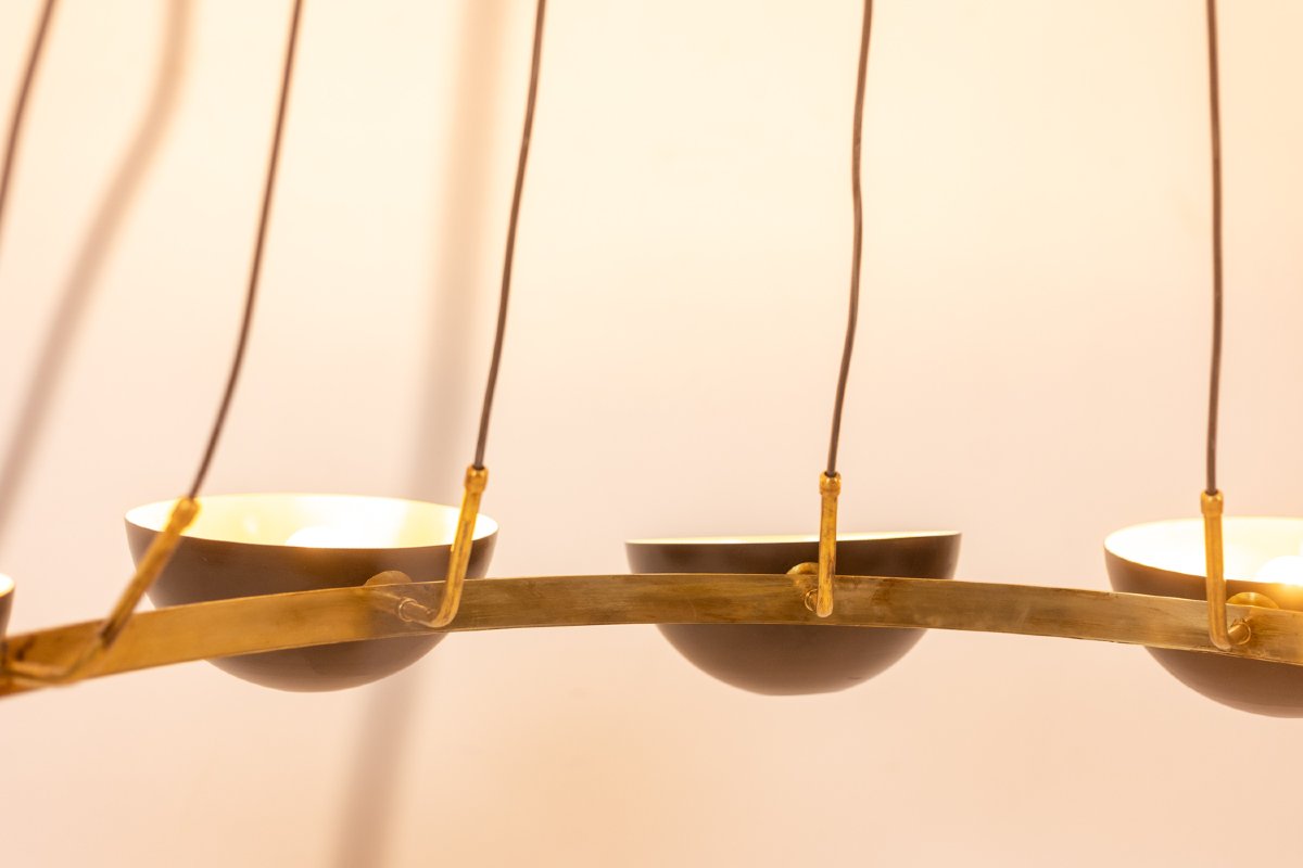 Lustre à 12 lumières en laiton patiné et métal laqué noir. Contemporain LS66771703-photo-3