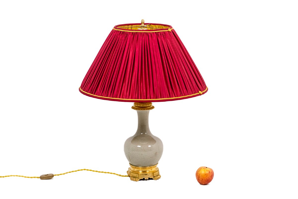 Lampe en porcelaine céladon craquelée et bronze doré, circa 1880 LS4517471-photo-4