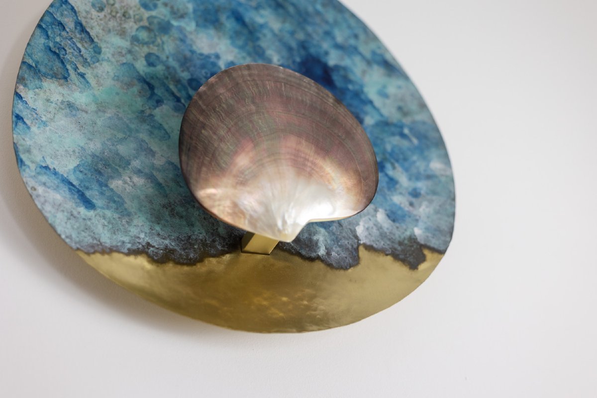 Pair Of “black Mother-of-pearl” Model Wall Lights. Contemporary Work. Ls59411709c-photo-4