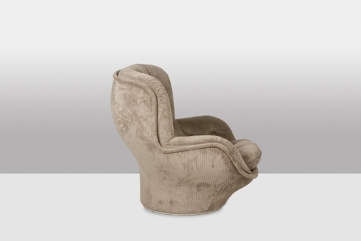 Michel Cadestin For Airborne. “karate” Velvet Armchair. Circa 1970. Ls66181623-photo-3