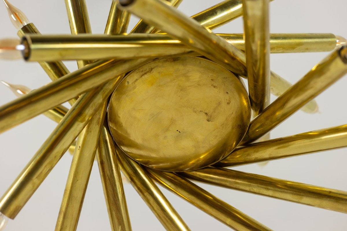 Pair Of 24-light Chandeliers In Patinated Brass. 1980s. Ls66211809p-photo-8