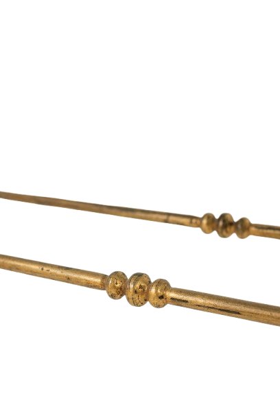 Table basse en fer forgé doré et plateau de verre églomisé. Années 1970 LS5305663-photo-2