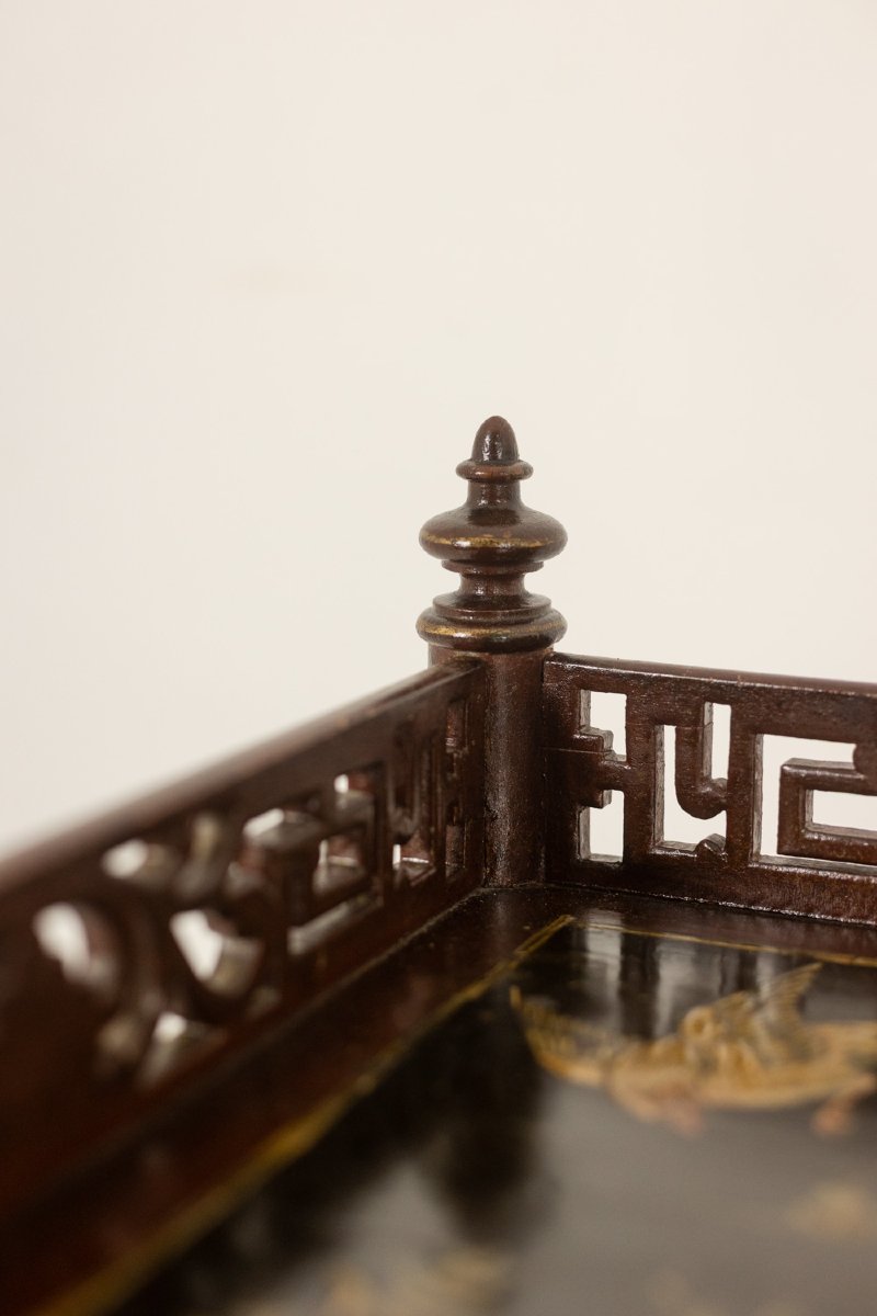 Petite table desserte à décor de laque japonisant. Epoque Napoleon III LS6741109-photo-3