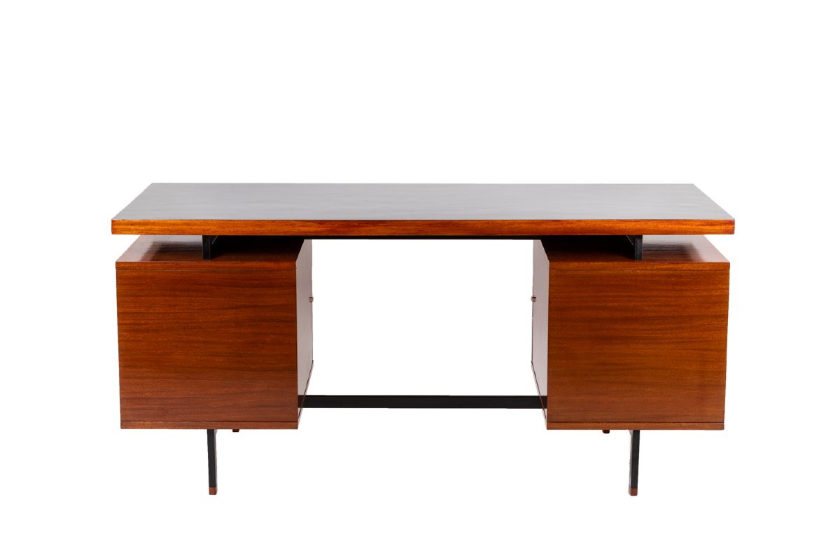 Pierre Guariche, Desk In Mahogany And Lacquered Metal, 1960’s Ls61131725r-photo-3