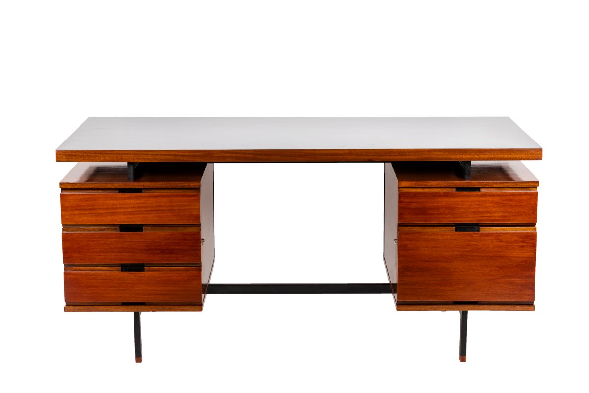 Pierre Guariche, Desk In Mahogany And Lacquered Metal, 1960’s Ls61131725r-photo-5