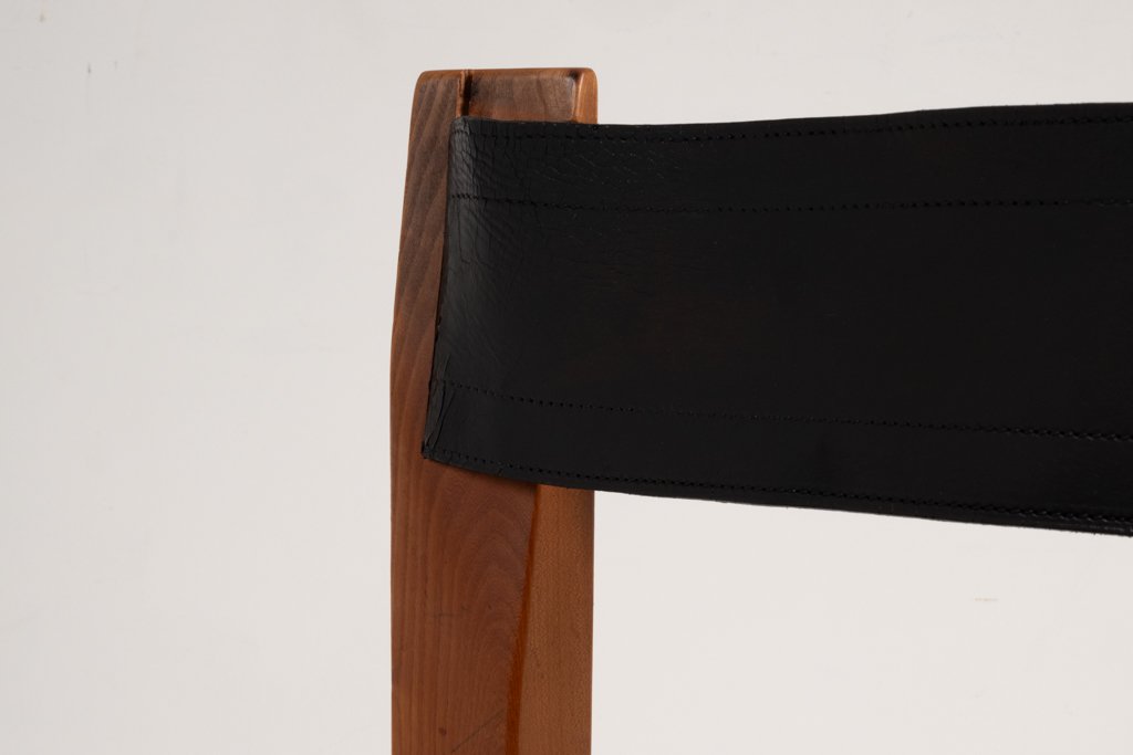 Pierre Chapo. Set Of 8 “s11” Chairs In Elm And Leather. 1960s-70s Ls67365308-photo-1