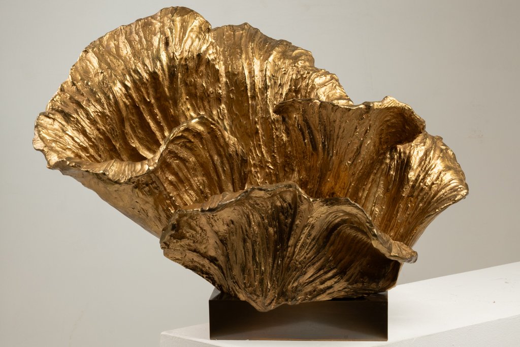 Chrystiane Charles, Pour Maison Charles. Lampe En Bronze Doré. Signée. Ls67374208-photo-2