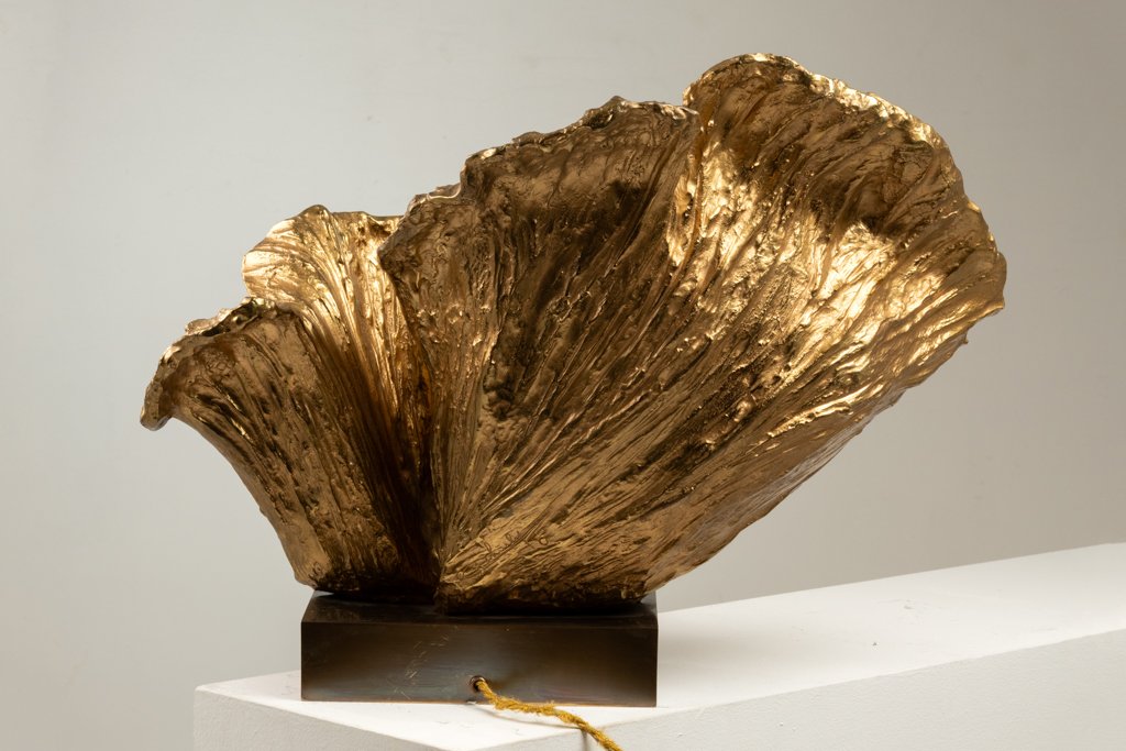 Chrystiane Charles, Pour Maison Charles. Lampe En Bronze Doré. Signée. Ls67374208-photo-4