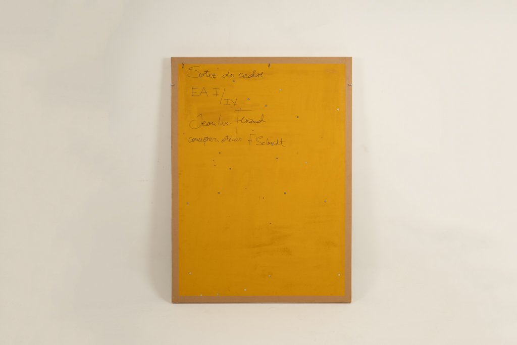 Panneau en bas-relief « Sortez du cadre !» en bois patiné. Contemporain LS67613002-photo-5