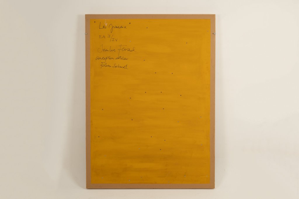 Panneau en bas-relief « Les Jumeaux » en bois patiné. Contemporain LS67863003-photo-4