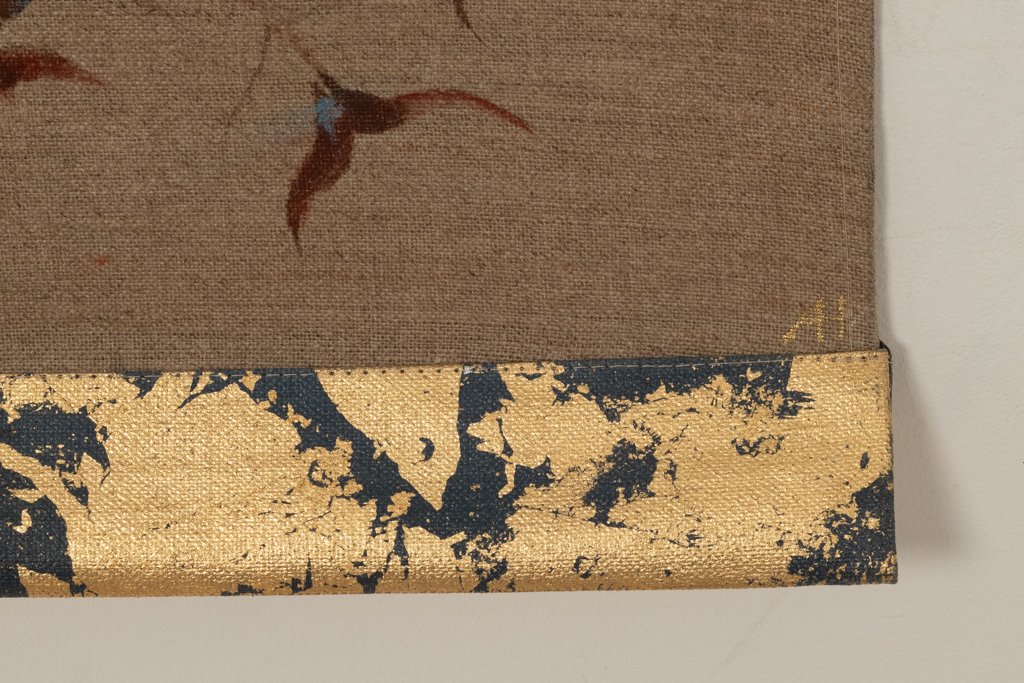 Painted Canvas Depicting A Peacock On A Branch. Contemporary Work. Ls6759606-photo-3