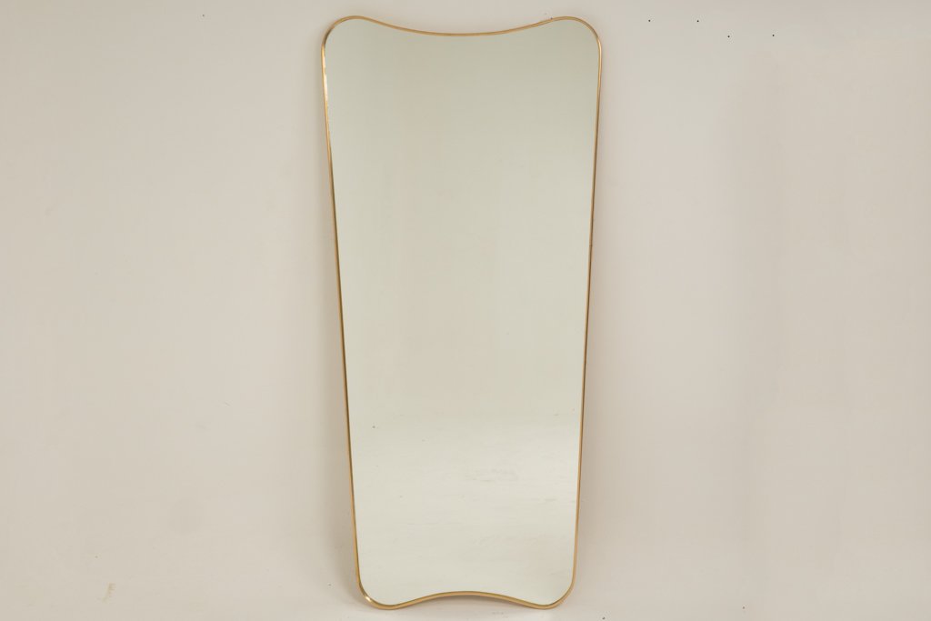 Miroir cerclé de laiton patiné. Années 1980/90. LS6677F501-photo-2