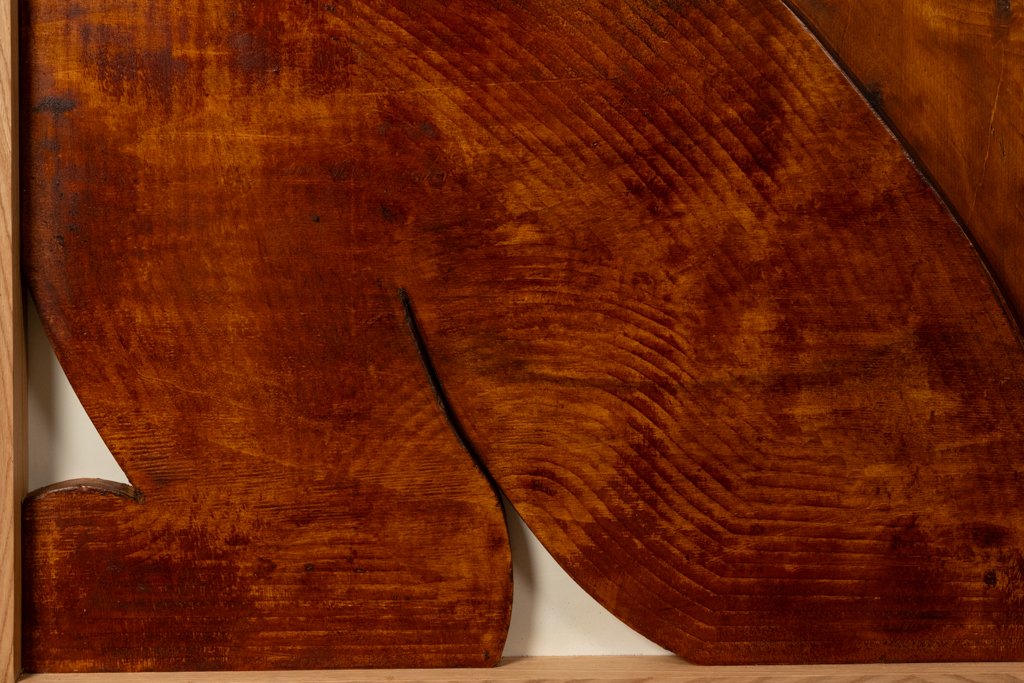 Panneau en bas-relief « Sortez du cadre !» en bois patiné. Contemporain LS67783015-photo-2